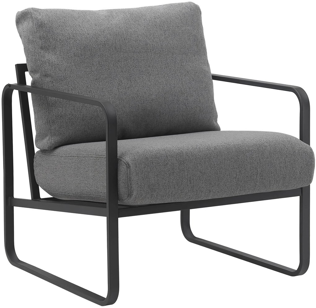 Design-Shop Kreslo Manea - látka / kov - Tmavo sivá