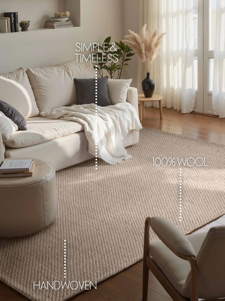 ELLE Decoration, Kusový koberec Lyon Beans 106315 Natural Beige z kolekcie Elle, 140x200, béžová, obývacia izba