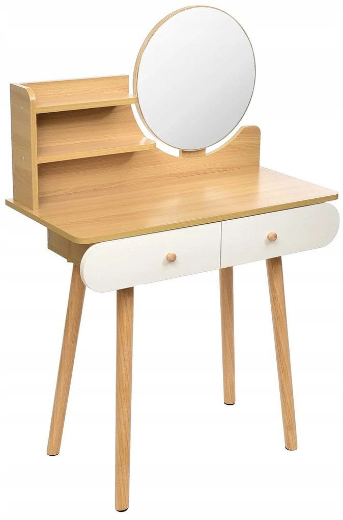 Dekorstudio Toaletný stolík SCANDI biely+ svetlý buk