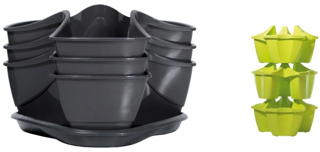 Kvetináč na bylinky COUBI HERBAL 29,5 cm grafitový