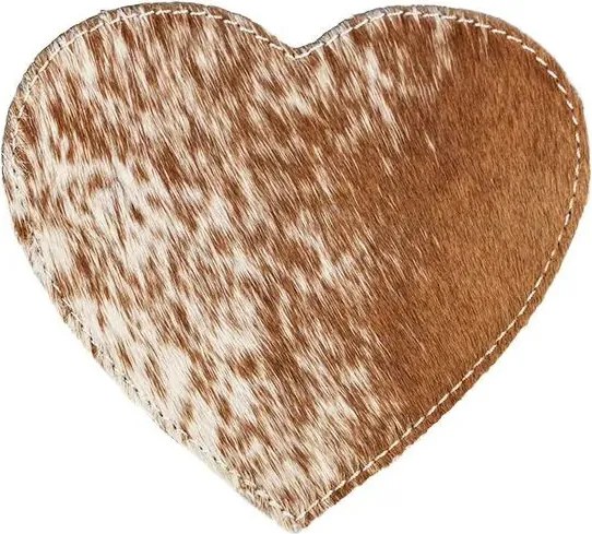Sada podtáciek Love z hovädzej kože Brown (4 ks) - 13 * 13 * 3 cm