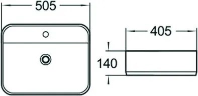 Mexen ALBA umývadlo, 50x40 cm, čierna matná, 21955085