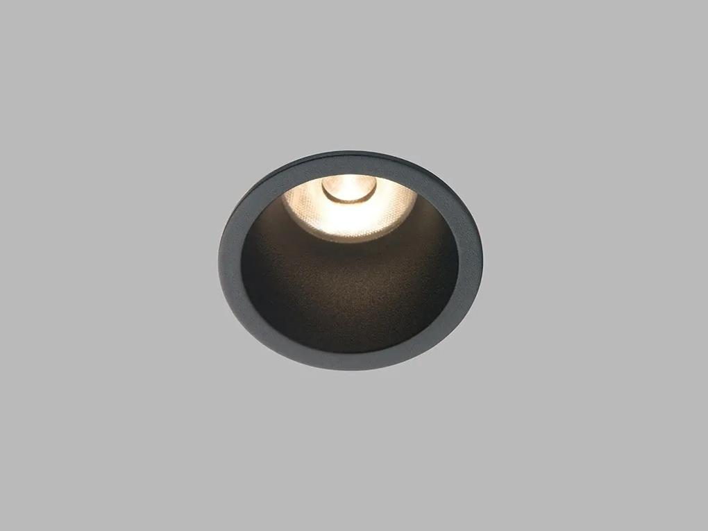 LED2 Zápustné bodové LED osvetlenie do kúpeľne RAY, 6W, teplá biela, okrúhle, čierne, IP44