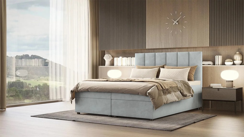 Hotelová posteľ DELTA 1 - 140x200, svetlo šedá