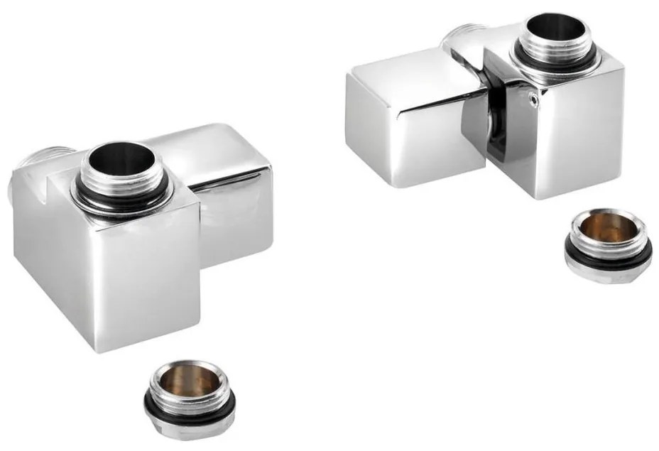 Sapho - Pripojovacia sada rohových ventilov CUBE COMBI 2 ks pravá/lesklý chróm