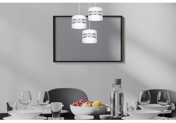Luster na lanku CORAL 3xE27/60W/230V biela/chróm pr. 45 cm