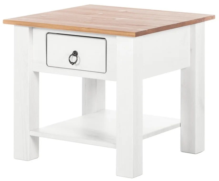 Biely konferenčný stolík z borovicového dreva s prírodnou doskou Støraa Klein