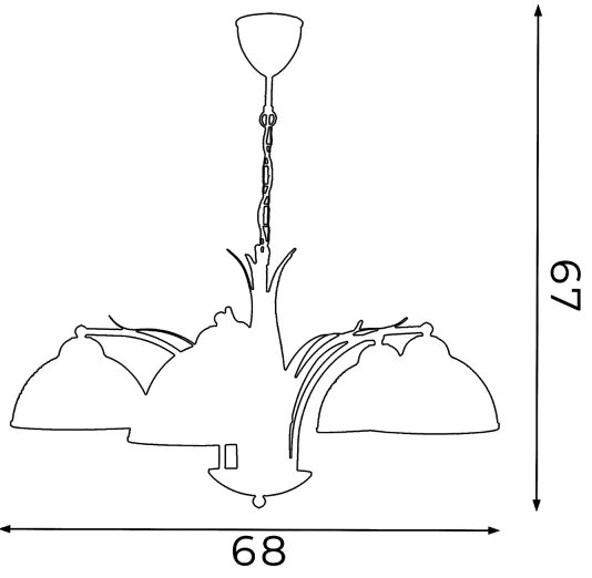 Luster na reťazi KORFU 5xE27/60W/230V