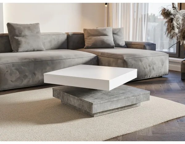 Konferenčný stôl TIMO biely/sivý betón