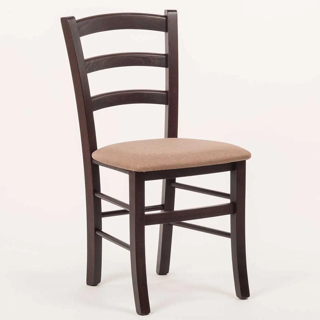 Stima stolička PAYSANE s čalúneným sedákom Vyberte odtieň ->: Wengé, Vyberte látku ->: LUX Camel 2