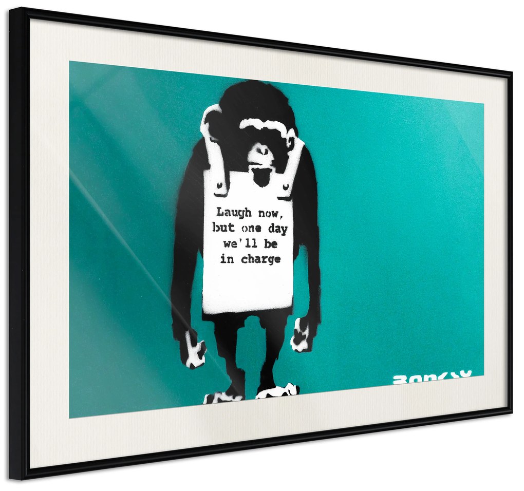 Artgeist Plagát - Angry Monkey [Poster] Veľkosť: 45x30, Verzia: Zlatý rám s passe-partout