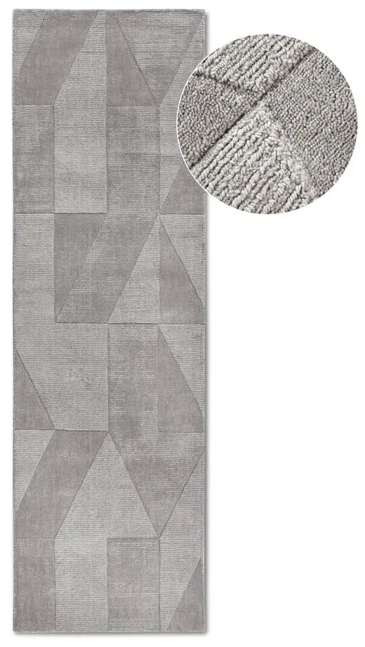 Sivý ručne tkaný vlnený behúň 80x250 cm Ursule – Villeroy&amp;Boch