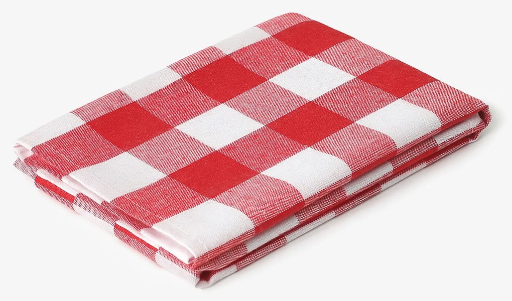 Goldea kuchynská bavlnená utierka - červené kocky 45 x 70 cm