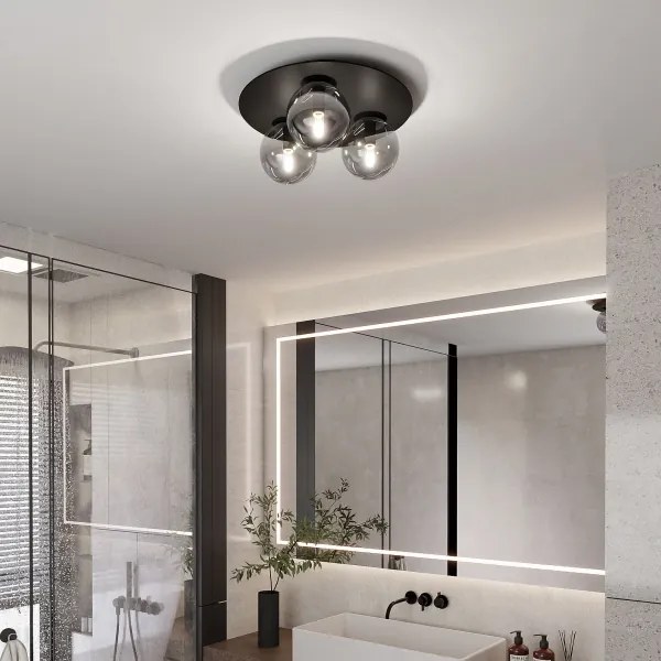 Stropné svietidlo SOLAR 3xE14/10W/230V čierna/šedá