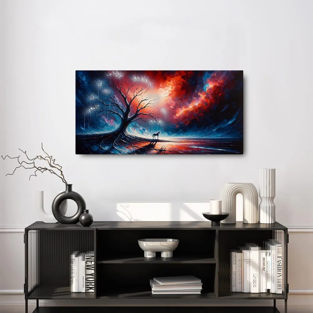 Obraz mystický strom života a kôň