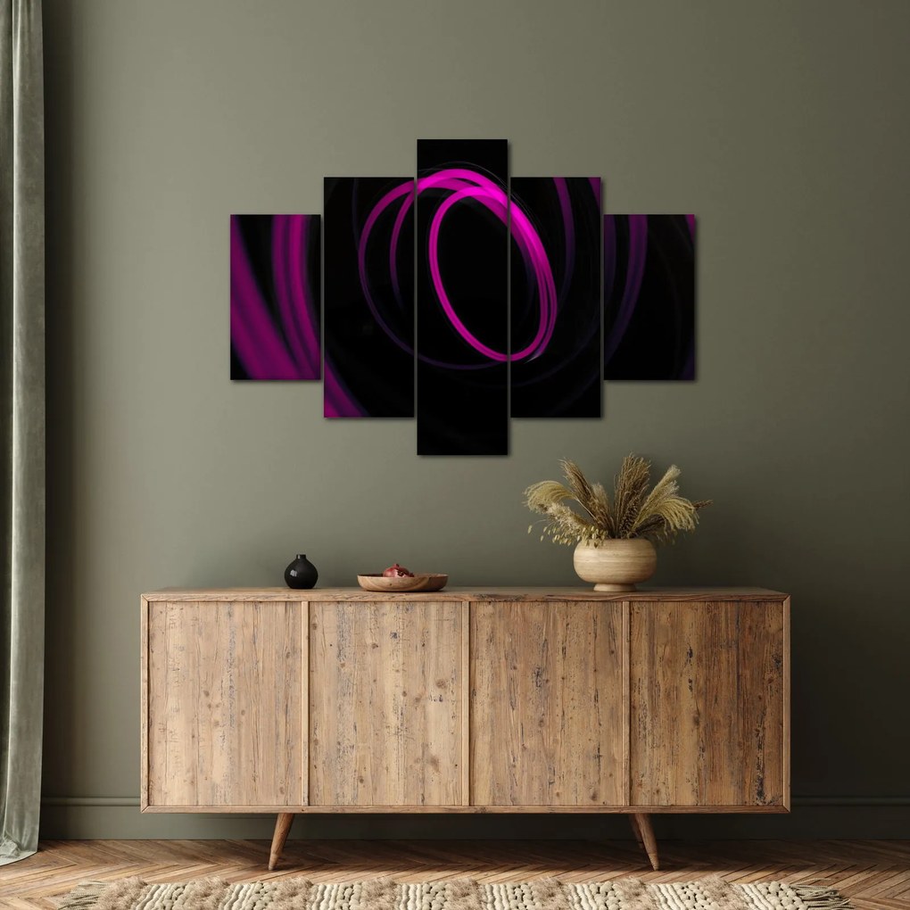 Obraz - fialové čiary (150x105 cm)