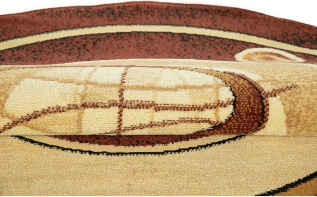 TA Koberec 5118D HNEDÉ ATLASOVÉ KOLESO Rozmer: 100x100 cm