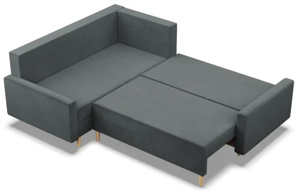 Rohová rozkladacia sedačka BLANK Elegant ľavá, tmavosivá