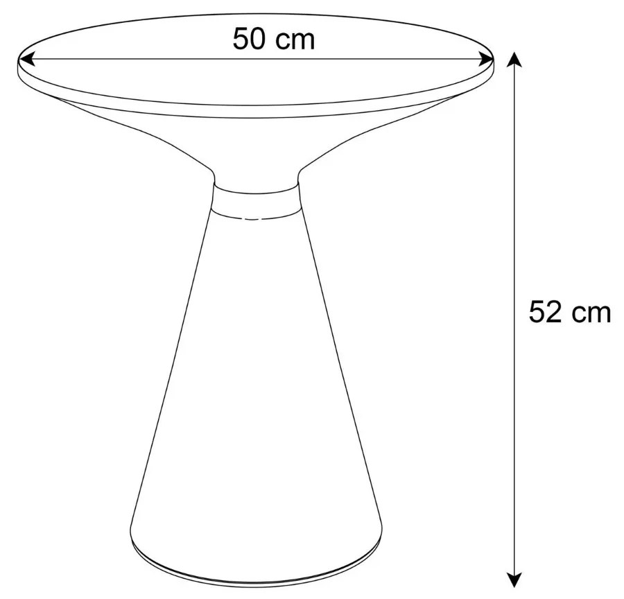 OKRÚHLY KONFERENČNÝ STOLÍK ELLINE ZLATÝ NEREZ + BIELY MRAMOR