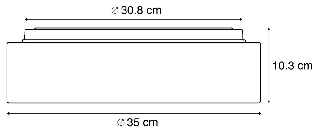 Inteligentné stropné svietidlo béžové 35 cm vrátane LED a diaľkového ovládania - Flat Drum