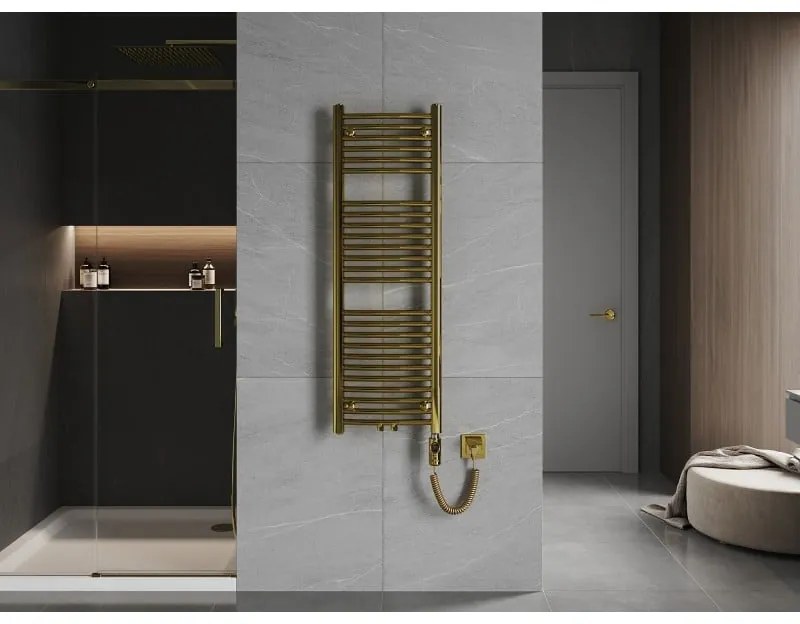 Mexen Ares, elektrické vykurovacie teleso 1200x400 mm + vykurovacia tyč 300 W, zlatá lesklá, W102-1200-400-2300-50