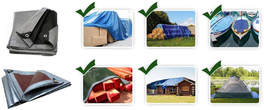 Krycia plachta s okami 2 x 3 m - 210 g/m2