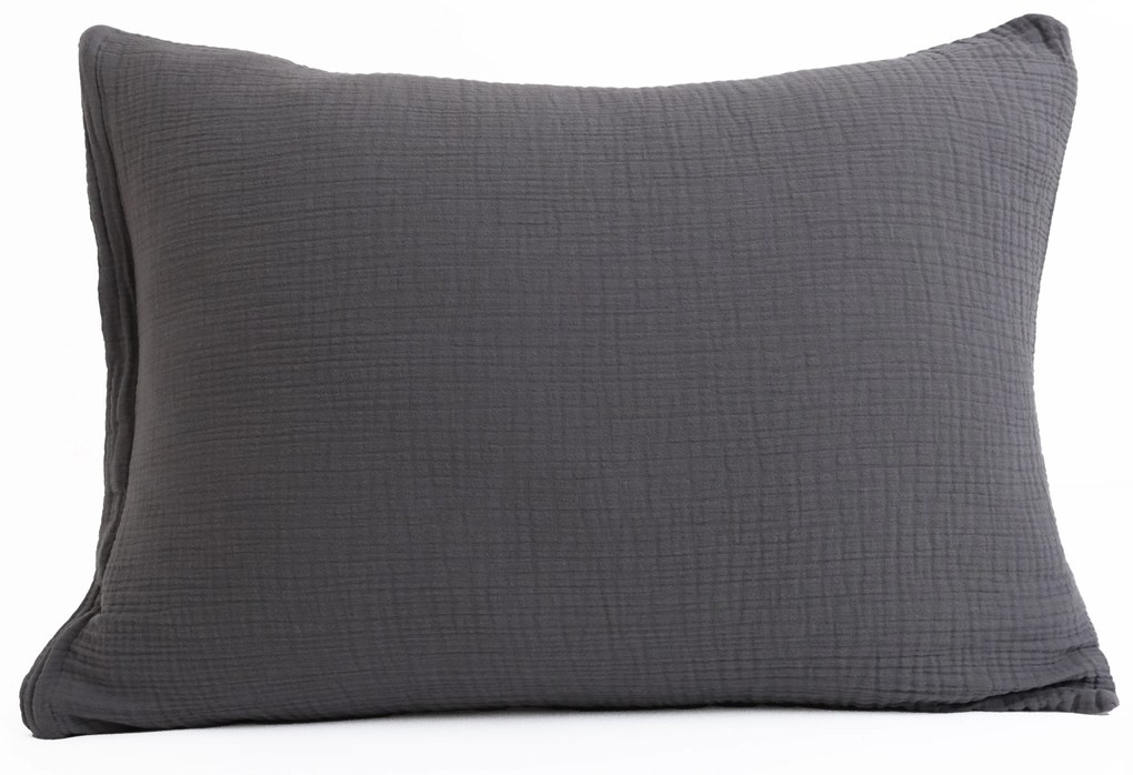 Mušelínová obliečka na vankúš 50 × 70 cm Alexia Duo - sivá/krémová