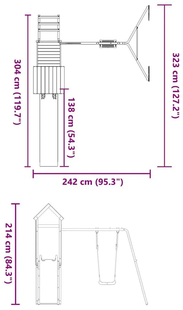 Vonkajšia súprava na hranie drevo douglas