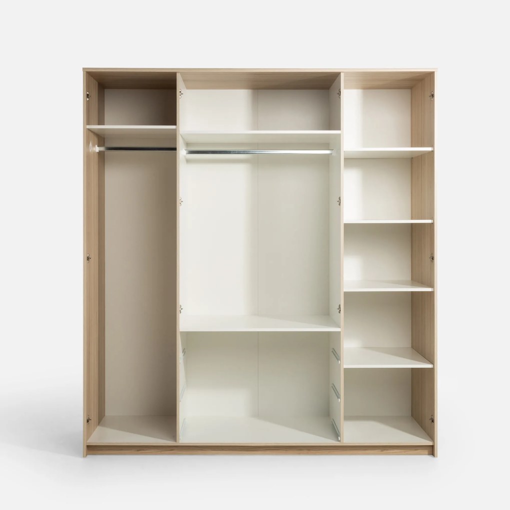 Šatní skříň Ryga 02 187 cm dub Riva/šedá