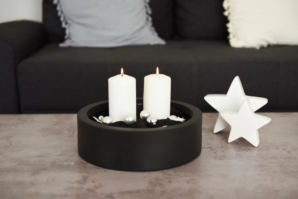 Miska na dekorácie CIRCULO, sklolaminát, Ø 30 cm, antracit