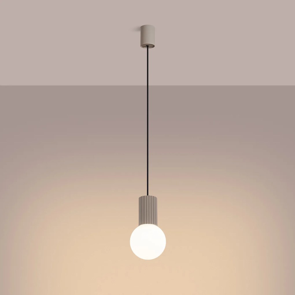 Závesné svietidlo Halo, 1x biele sklenené tienidlo, tp