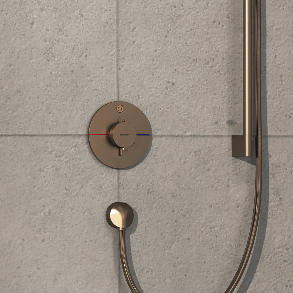 Hansgrohe ShowerSelect Comfort S, termostat pod omietku pre 1 spotrebič, kartáčovaný bronz, HAN-15553140