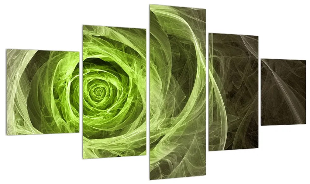 Abstraktný obraz zelenej ruže (K014957K12570)