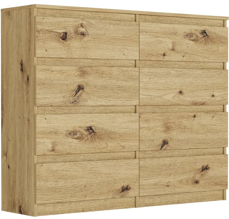 Komoda s 8 šuflíkmi R-120-S8 - rôzne farebné prevedenia artisan mix biela