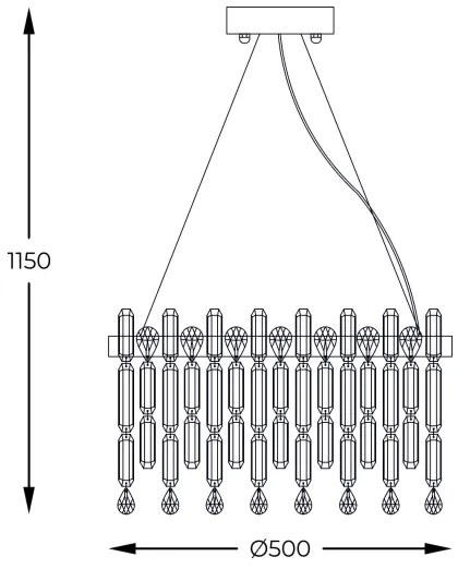 Zuma Line 9867-500 - Luster na lanku CROWN 6xE14/40W/230V zlatá