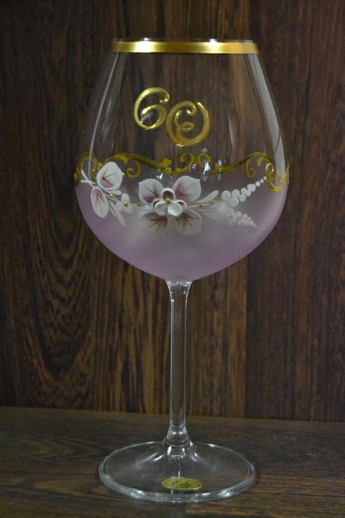 Výročný pohár na 60. narodeniny VÍNO - ružový 650 ml