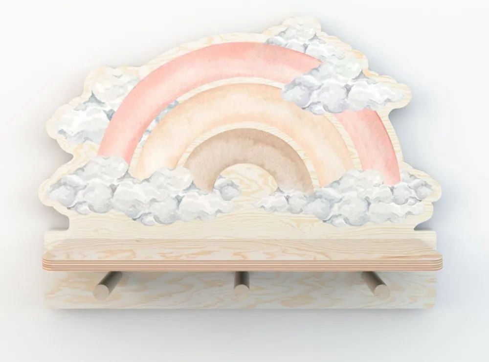 Polička do detskej izby dúha ružová