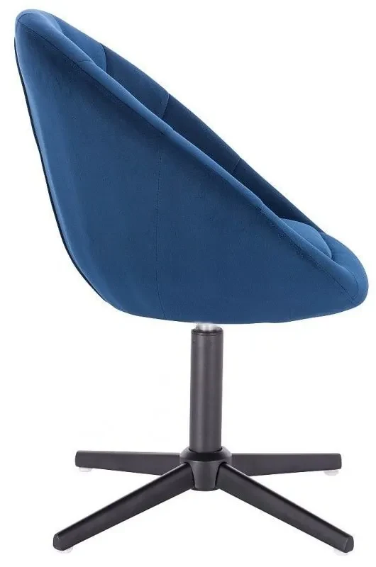 LuxuryForm DESIGN Kreslo VERA VELUR na čiernom kríži - modré