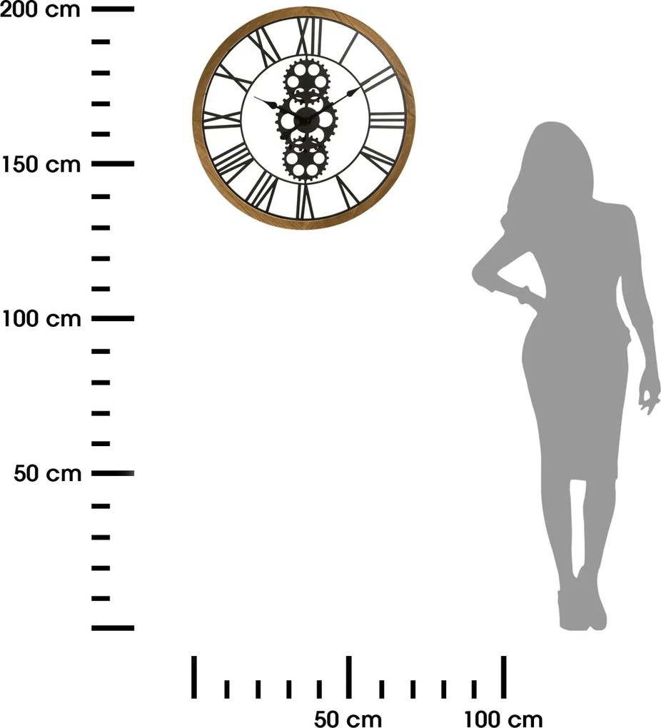 Nástenné hodiny Morgan, čierna/hnedá
