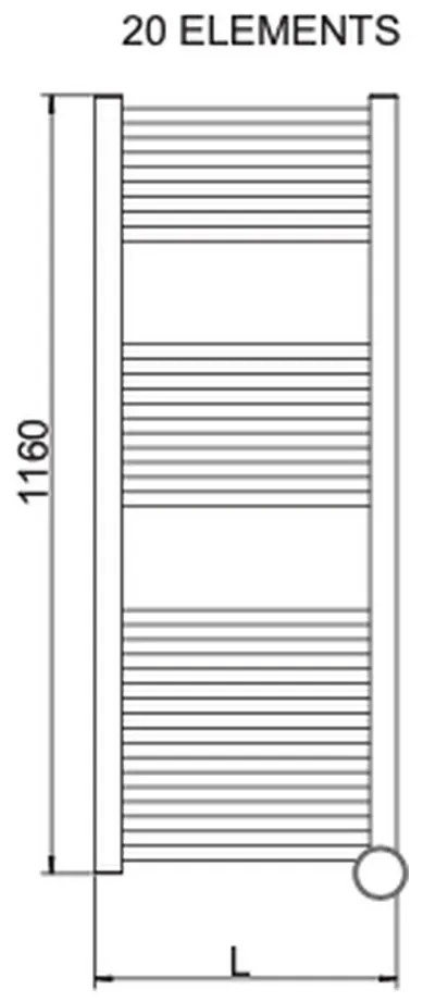 Cordivari Lisa 22 ECO electric s termostatom - Radiátor 1160x450 mm, chróm 3581646110117