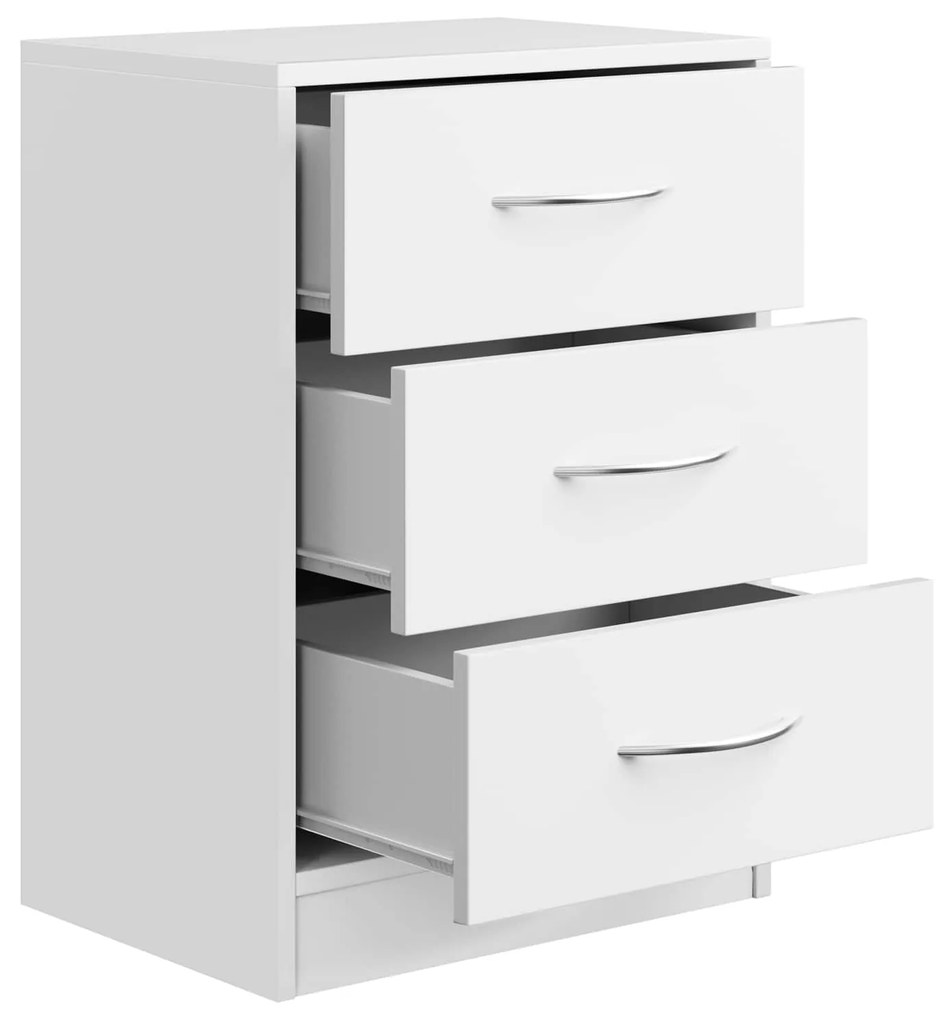 Nočný stolík ELOISE s podsvietením, 54x39x28cm, biela Casaria