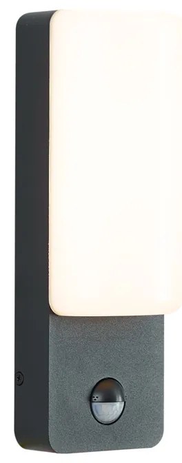 Vonkajšie nástenné svietidlo čierne s pohybovým senzorom vrátane LED - Shift