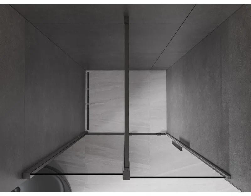 Mexen Velar, posuvné sprchové dvere do otvoru 120 cm, 8mm šedé sklo, grafit brúsený, 871-120-000-41-66