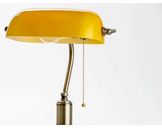 Brilagi - Stolná lampa BANK OFFICE 1xE27/60W/230V mosadz/oranžová