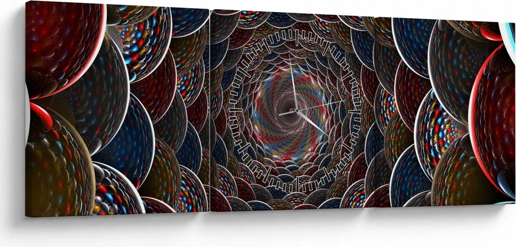 Obraz - Vír (s hodinami) (90x30 cm)