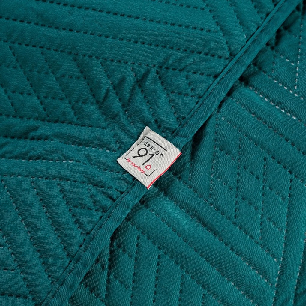 SADA PREHOZ NA POSTEĽ + OBLIEČKA NA VANKÚŠ BONI4 200X220 CM, 2 KS 40X40 CM TMAVOTYRKYSOVÁ