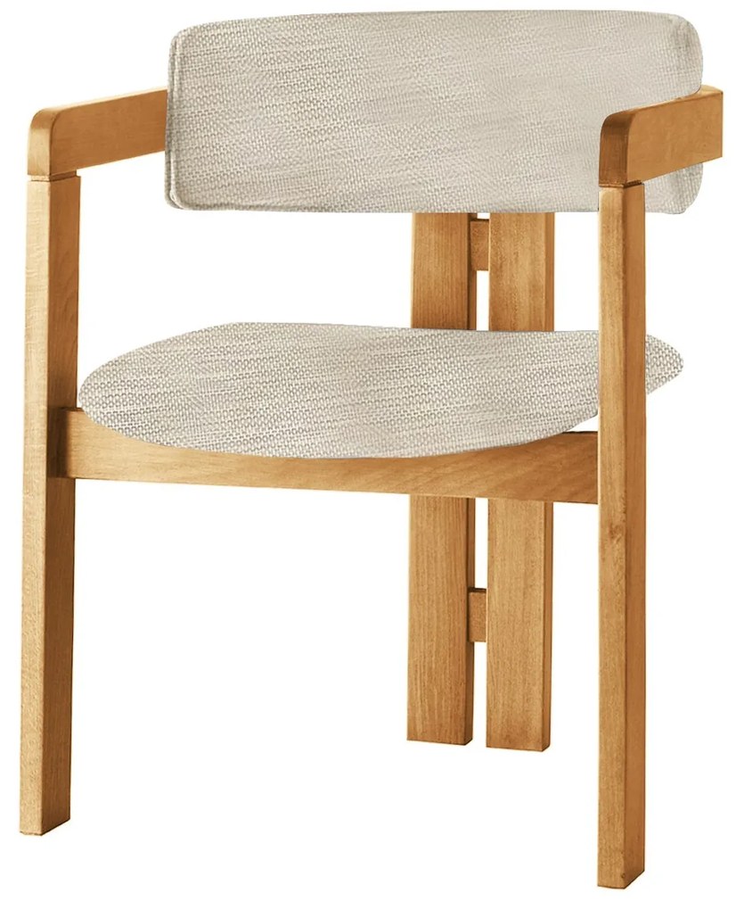 Jedálenská stolička CO z masívu svetlá béžová/dub