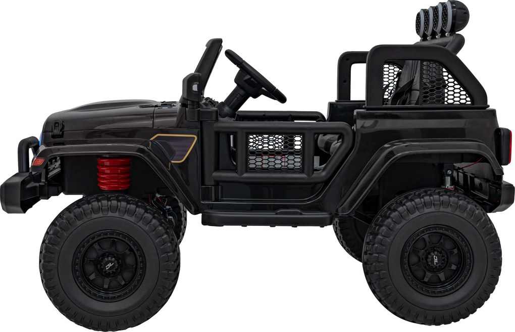 Ramiz Terénne auto OFF-ROAD 3.0 pre deti čierne + diaľkové ovládanie + pomalý štart + pásy + LED a zvuky