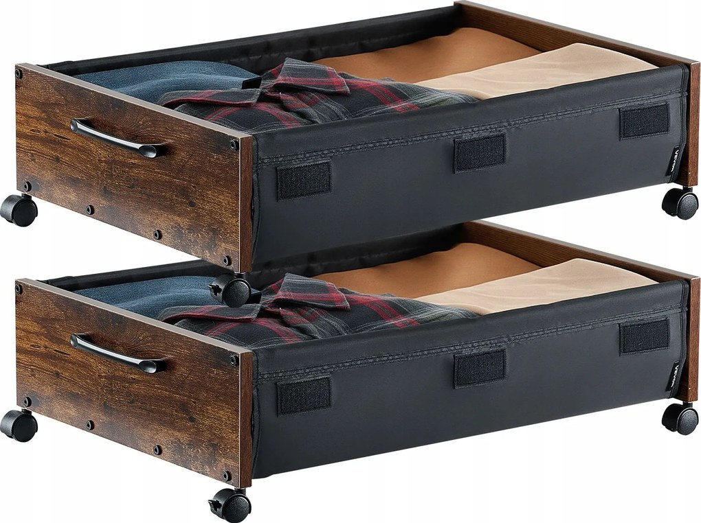 Vevor Kontajner pod posteľ na tiché kolieska 65x46x18CM 2ks stohovateľný