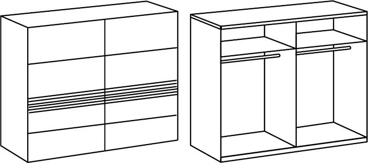 Šatníková skriňa Rotterdam, 225 cm, grafit/dub artisan